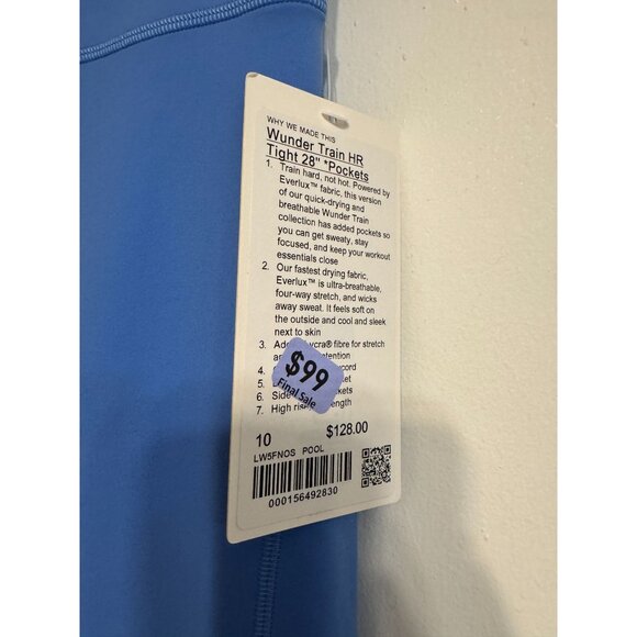 Lululemon Pool Wunder Train High Rise Tight 28" with Pockets Size 10 NWT - Picture 3 of 5